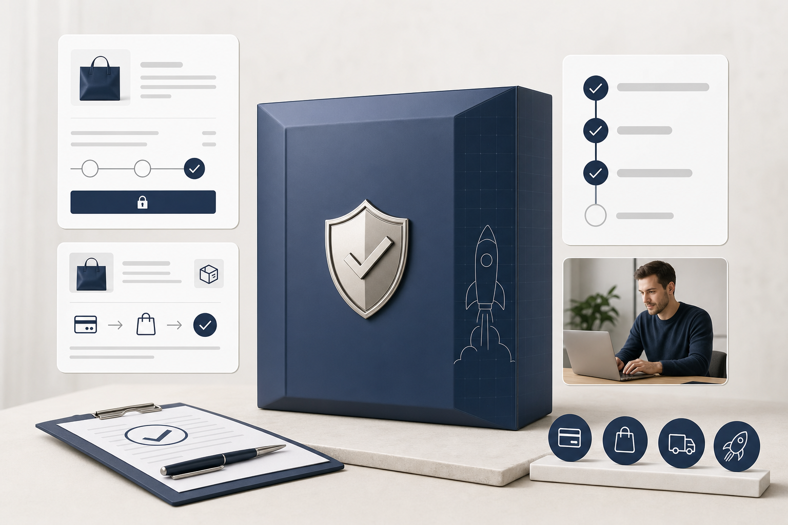 Generated product visual for a bundled go-live review package.